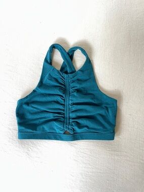Beyond Yoga Teal Ruched Sports Bra size Small